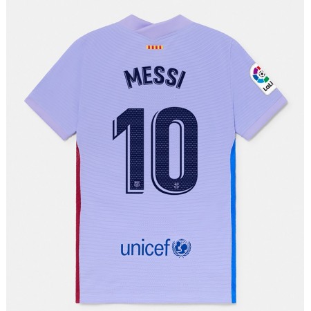 Billiga Fotbollströjor FC Barcelona Lionel Messi 10 Borta tröja 2021/22 Kortärmad